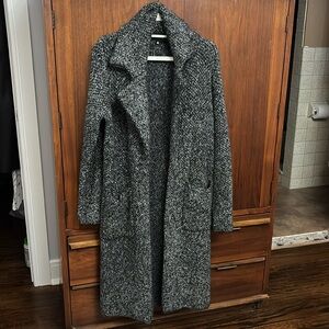 Tweed sweater jacket.